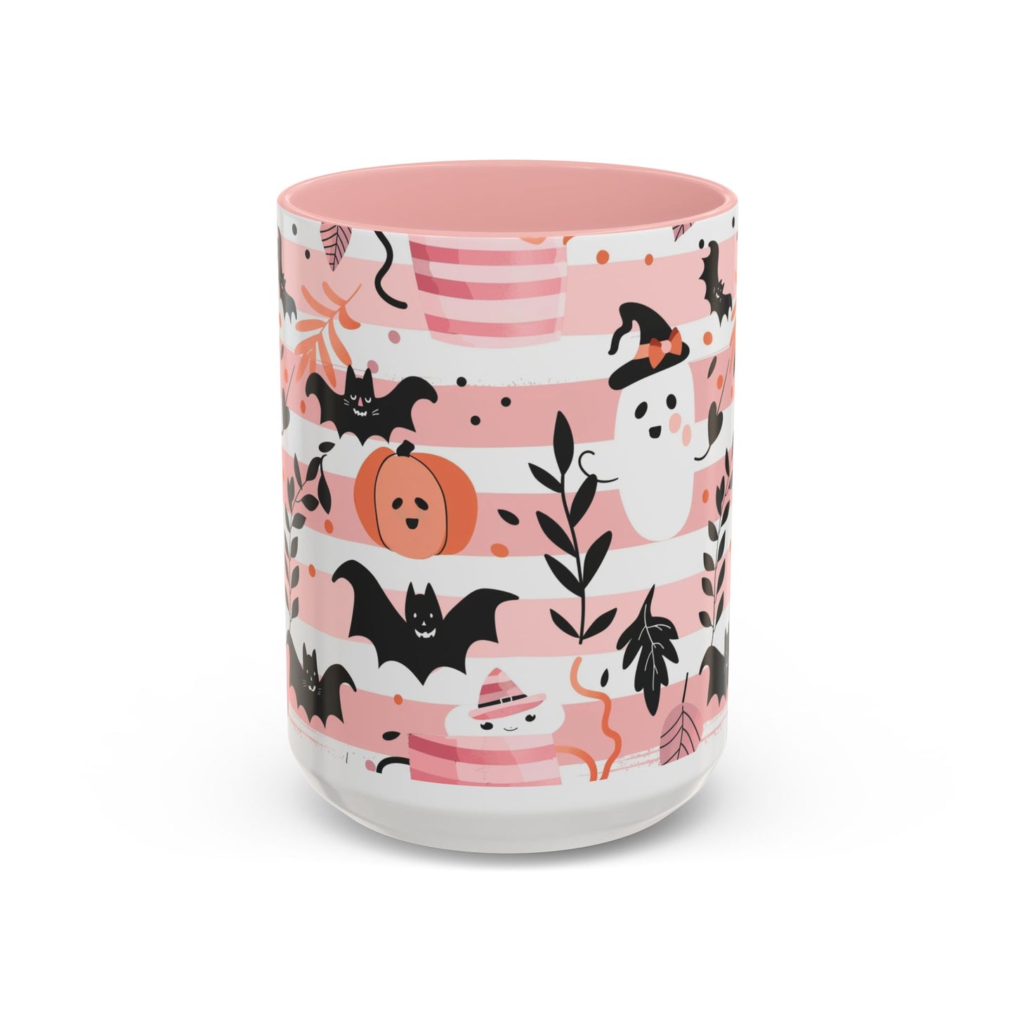 Cute Halloween Coffee Mug for Spooky Vibes, Ghosts & Bats, Ceramic Travel Mug for Fall, Halloween Decor, Gift for Coffee Lovers