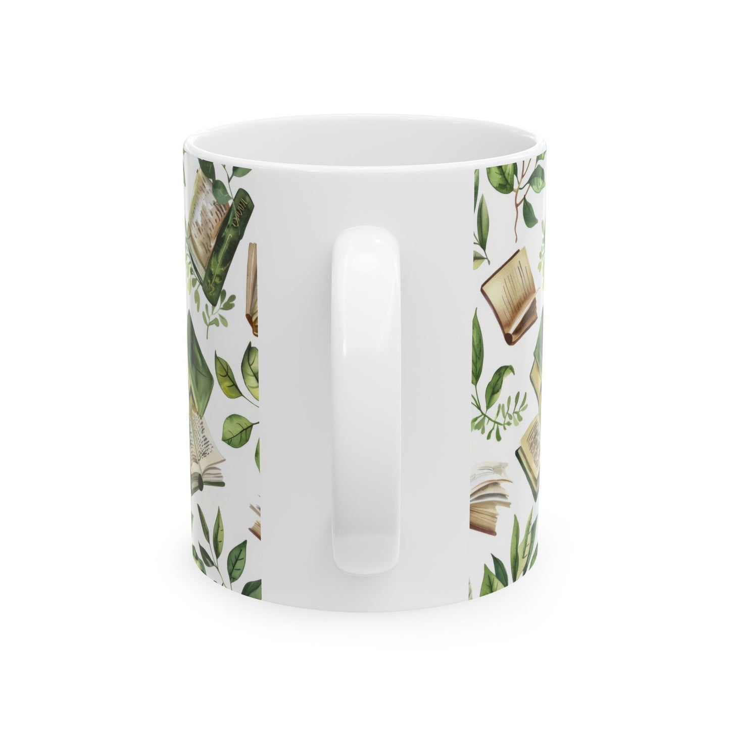 Nature-Inspired Mug for Book Lovers, Perfect Gift for Readers, Housewarming, Garden Lovers, Literary Gifts
