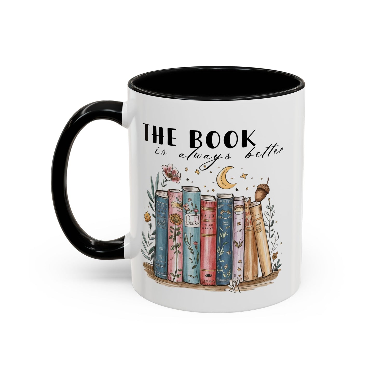 Book Lover's Accent Coffee Mug, Literary Gift, Reading Lover Mug, Cozy Coffee Cup, Bookish Coffee Mug, Ideal for Book Clubs