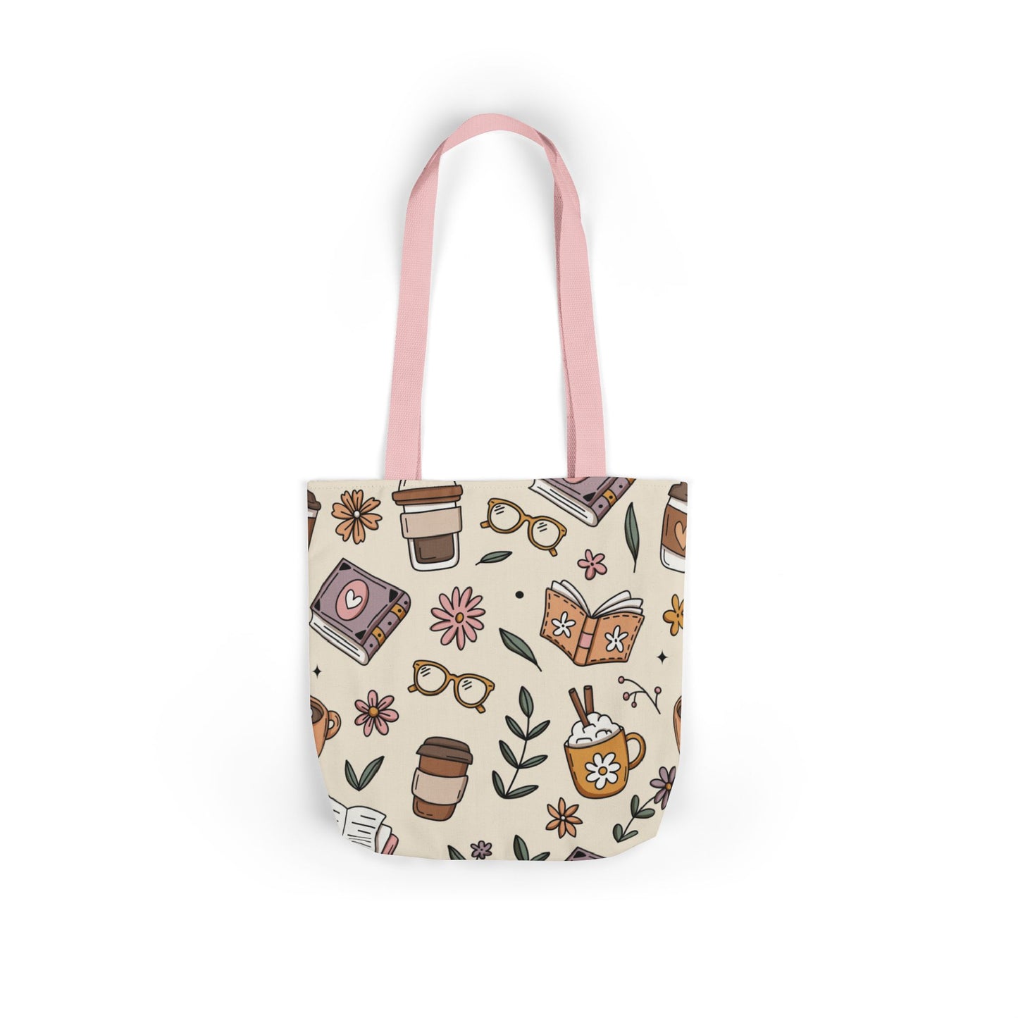 Canvas Tote Bag, Bookish Coffee Lover, Literary Shoulder Bag for Book Lovers, Large Grocery Tote, Eco-Friendly Book Tote, Library Book Bag