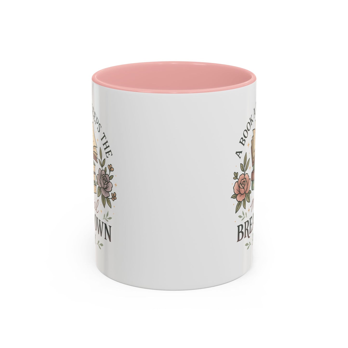 Book Lover's Accent Coffee Mug | Cozy Reading Gift | Personalized Mug | Floral Design | Perfect for Book Clubs, Birthdays, Holidays