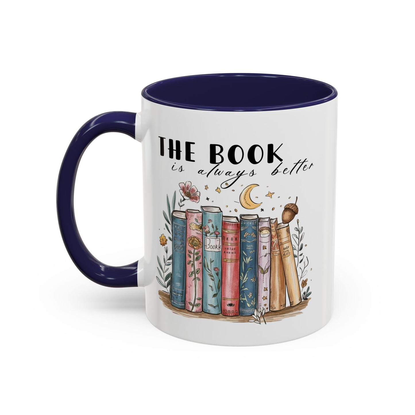 Book Lover's Accent Coffee Mug, Literary Gift, Reading Lover Mug, Cozy Coffee Cup, Bookish Coffee Mug, Ideal for Book Clubs