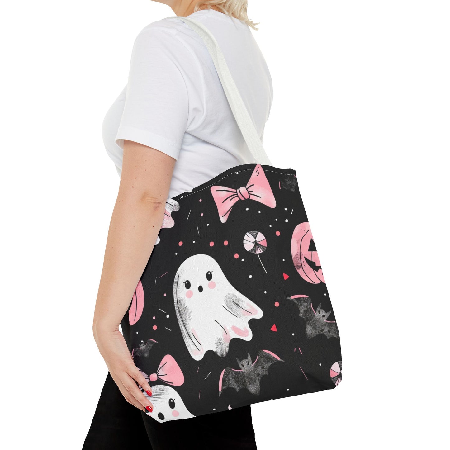 Cute Halloween Ghost Tote Bag, Spooky Style, Trick-or-Treat Bag, Perfect for Halloween Decorations, Gift Idea