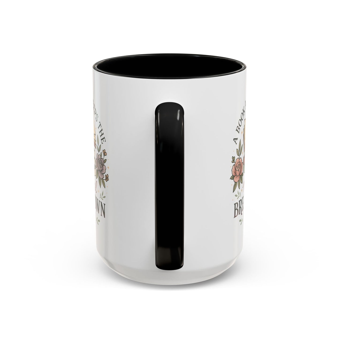Book Lover's Accent Coffee Mug | Cozy Reading Gift | Personalized Mug | Floral Design | Perfect for Book Clubs, Birthdays, Holidays