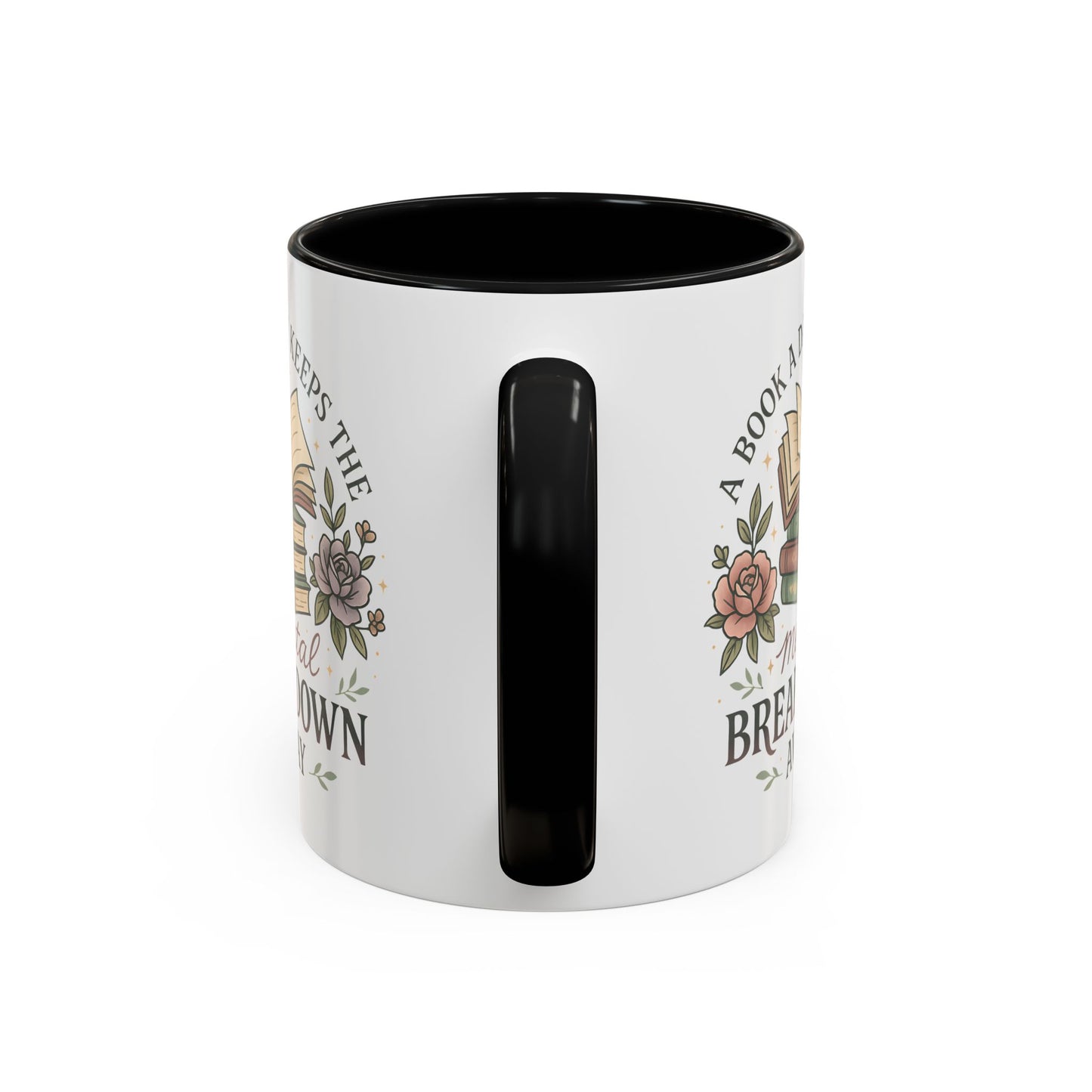 Book Lover's Accent Coffee Mug | Cozy Reading Gift | Personalized Mug | Floral Design | Perfect for Book Clubs, Birthdays, Holidays