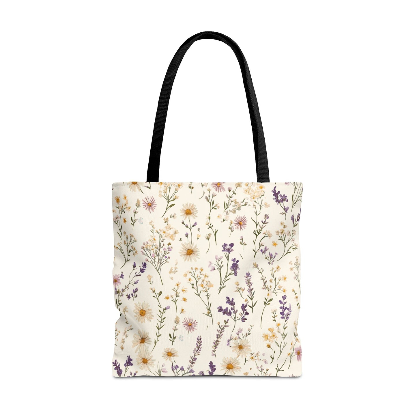 Wildflower Tote Bag - Floral Print Carryall, Nature Lover Gift, Eco-Friendly Reusable Shopping Bag, Botanical Garden Tote, Boho Chic