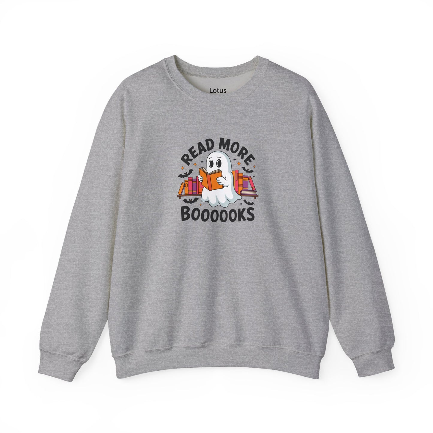 Cute Ghost Crewneck Sweatshirt, Read More Books, Cozy Halloween Gift, Book Lover Apparel, Spooky Season Clothing, Fun Fall Sweater