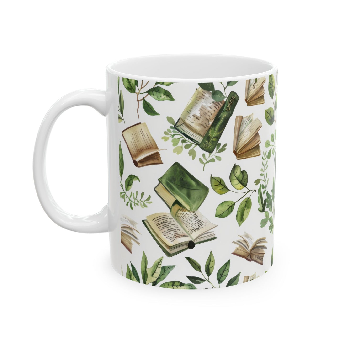 Nature-Inspired Mug for Book Lovers, Perfect Gift for Readers, Housewarming, Garden Lovers, Literary Gifts