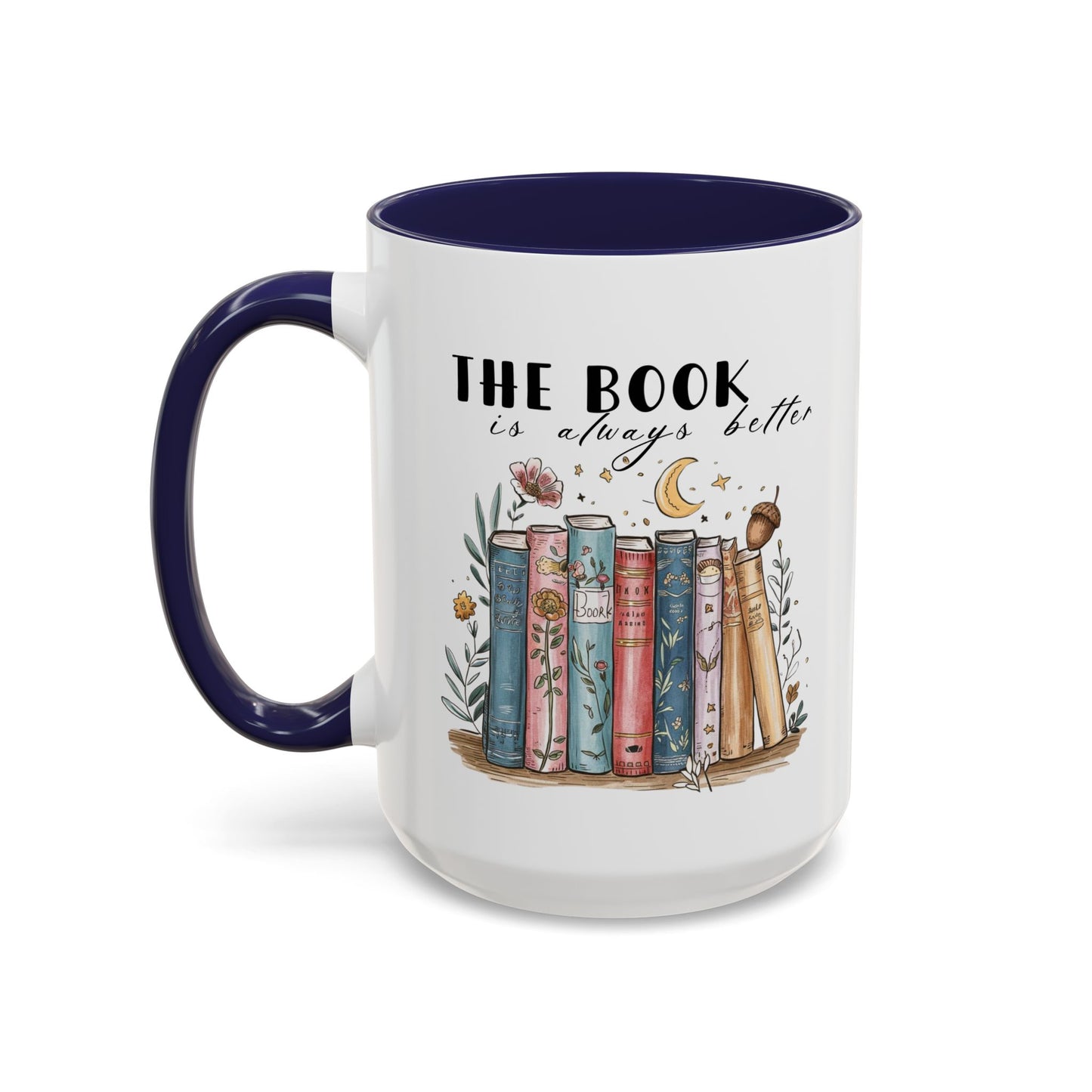 Book Lover's Accent Coffee Mug, Literary Gift, Reading Lover Mug, Cozy Coffee Cup, Bookish Coffee Mug, Ideal for Book Clubs