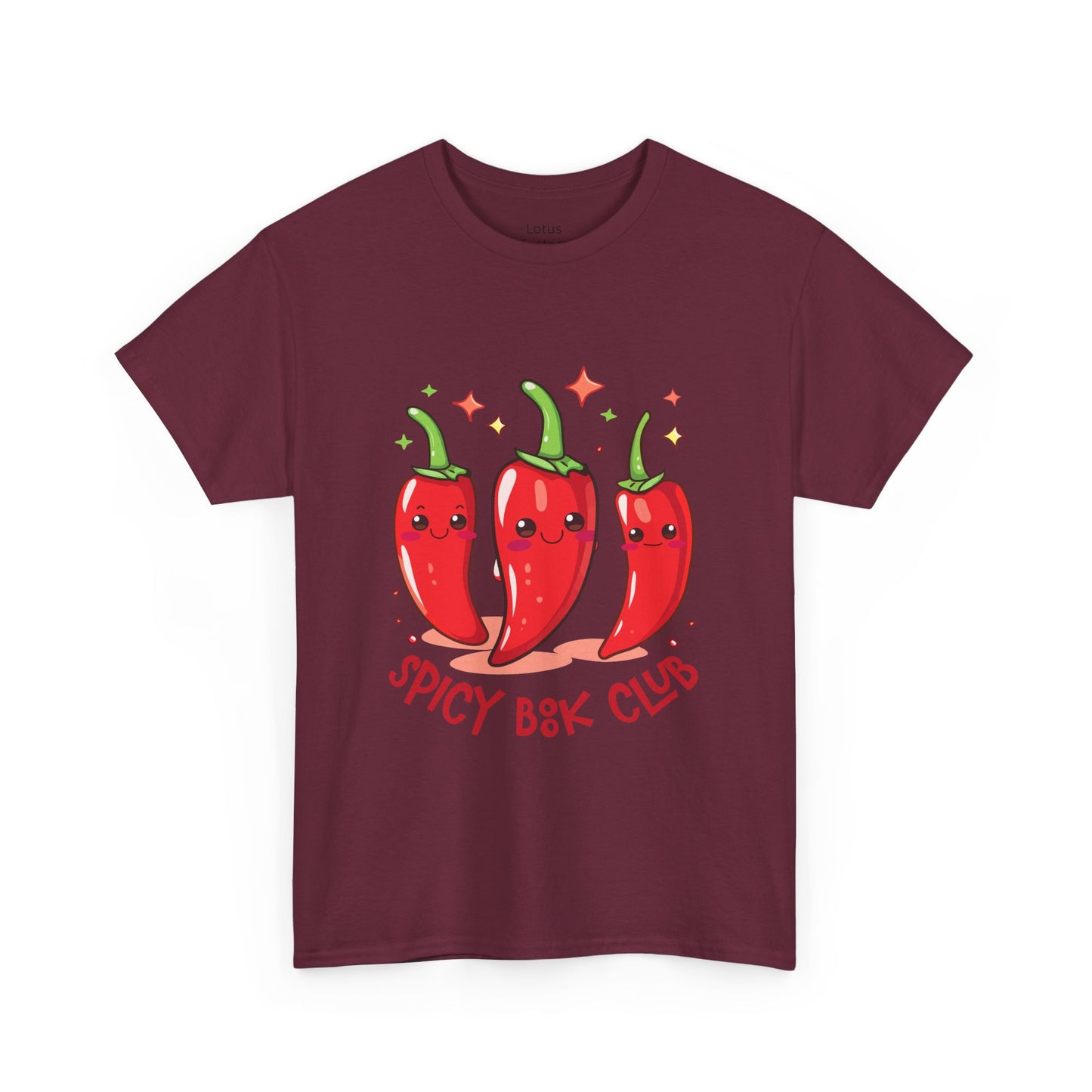 Spicy Book Club Unisex Heavy Cotton T-Shirt, Funny T-Shirt, Chili Pepper Shirt, Gift for Foodies, Casual Wear, Summer Fashion