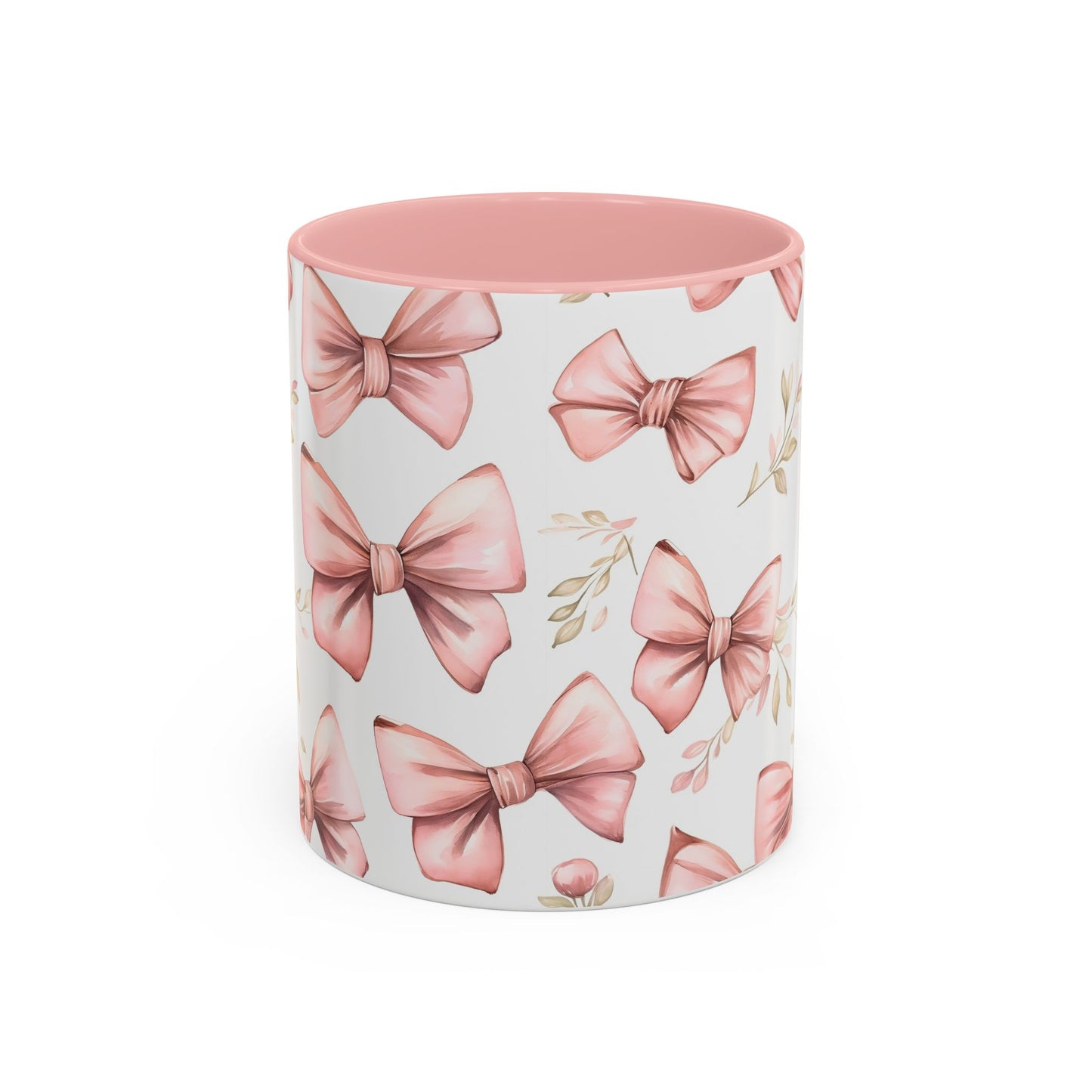 Pink Bows Coffee Mug, Blush Pink Mug, Boho Kitchen Decor, Boho Chic Mug, Bohemian Mug, Gift for Coffee Lover