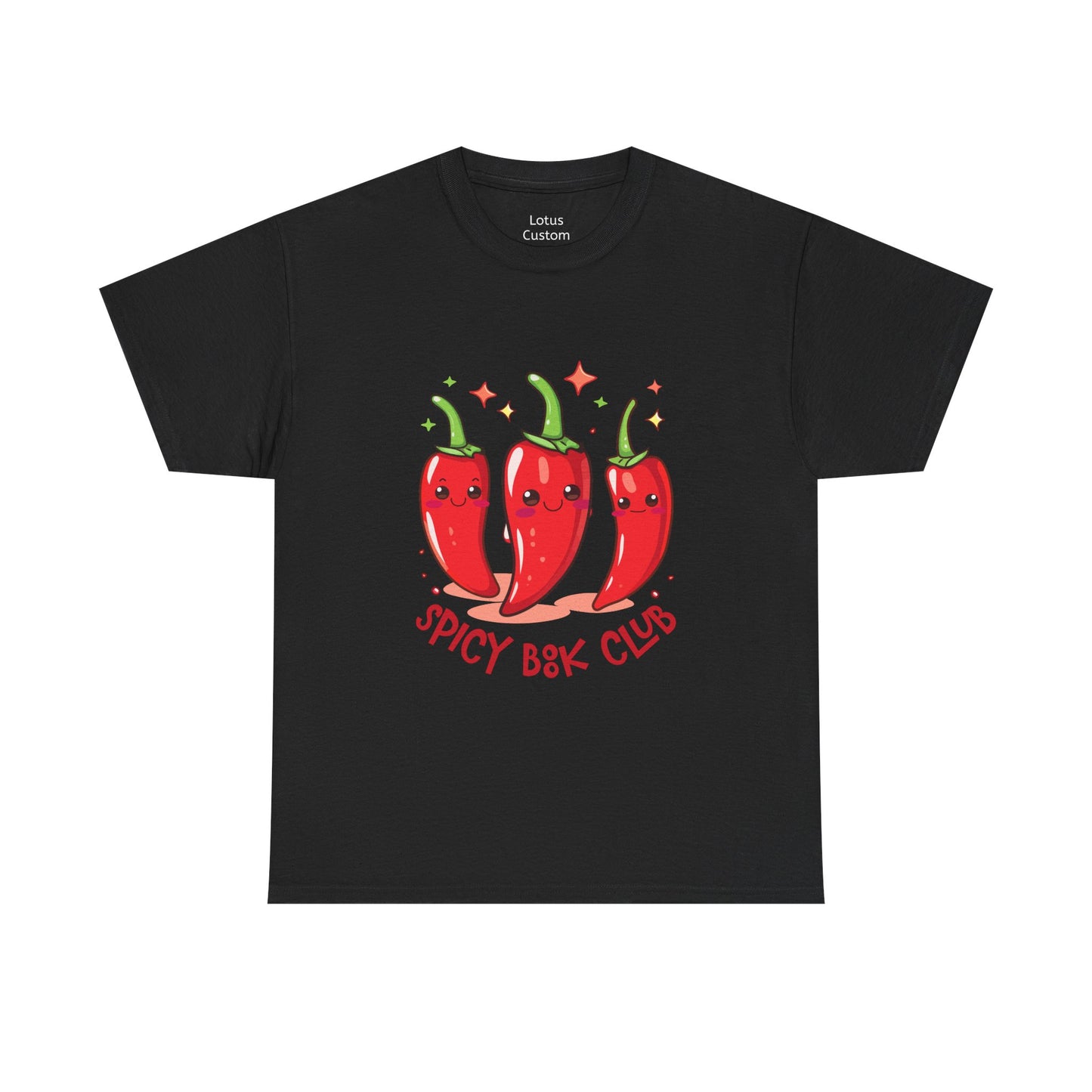 Spicy Book Club Unisex Heavy Cotton T-Shirt, Funny T-Shirt, Chili Pepper Shirt, Gift for Foodies, Casual Wear, Summer Fashion