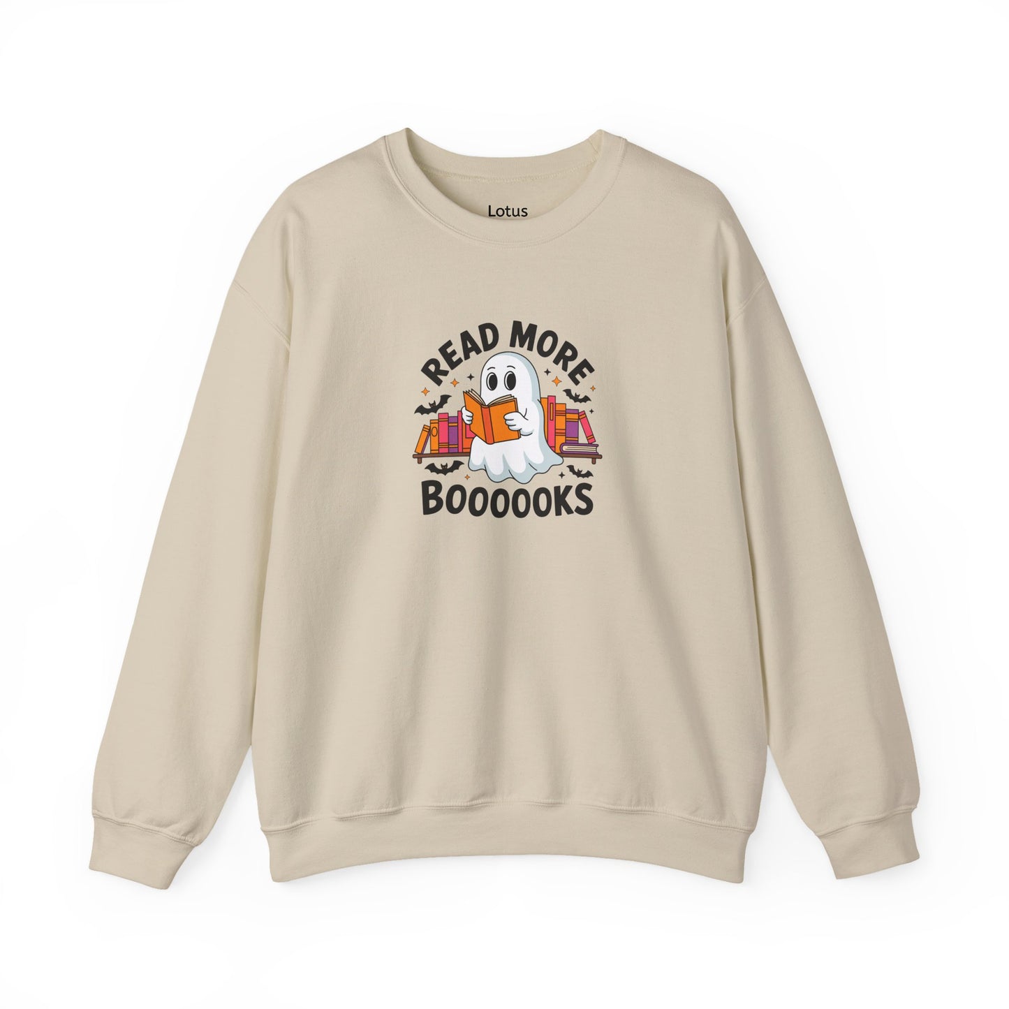 Cute Ghost Crewneck Sweatshirt, Read More Books, Cozy Halloween Gift, Book Lover Apparel, Spooky Season Clothing, Fun Fall Sweater