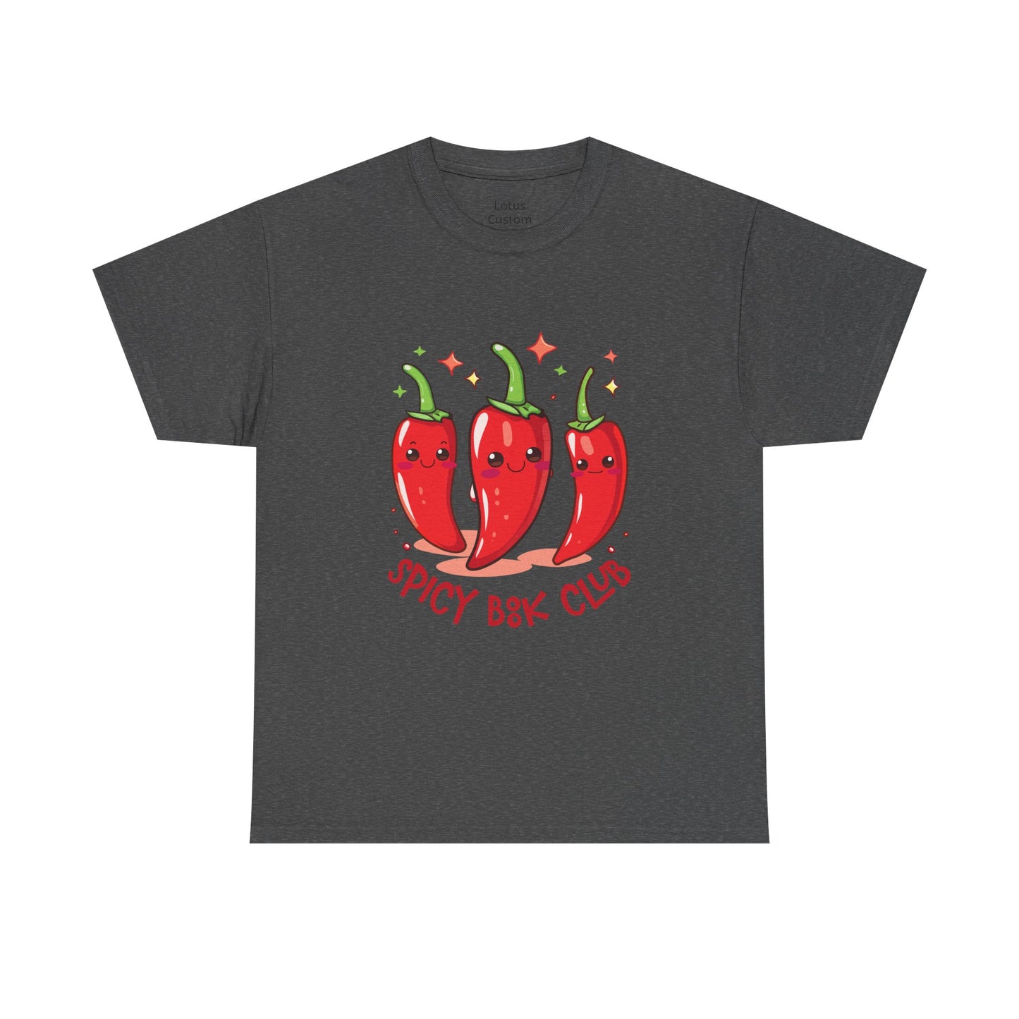 Spicy Book Club Unisex Heavy Cotton T-Shirt, Funny T-Shirt, Chili Pepper Shirt, Gift for Foodies, Casual Wear, Summer Fashion