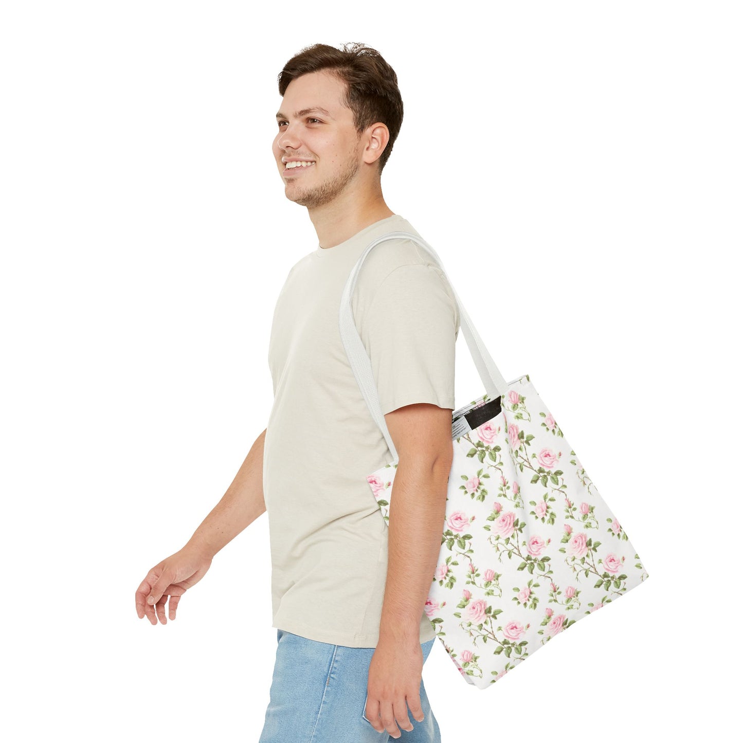 Floral Tote Bag - Chic Rose Pattern, Everyday Shopper, Eco-Friendly Gift, Mother's Day, Spring Picnic, Beach Accessory