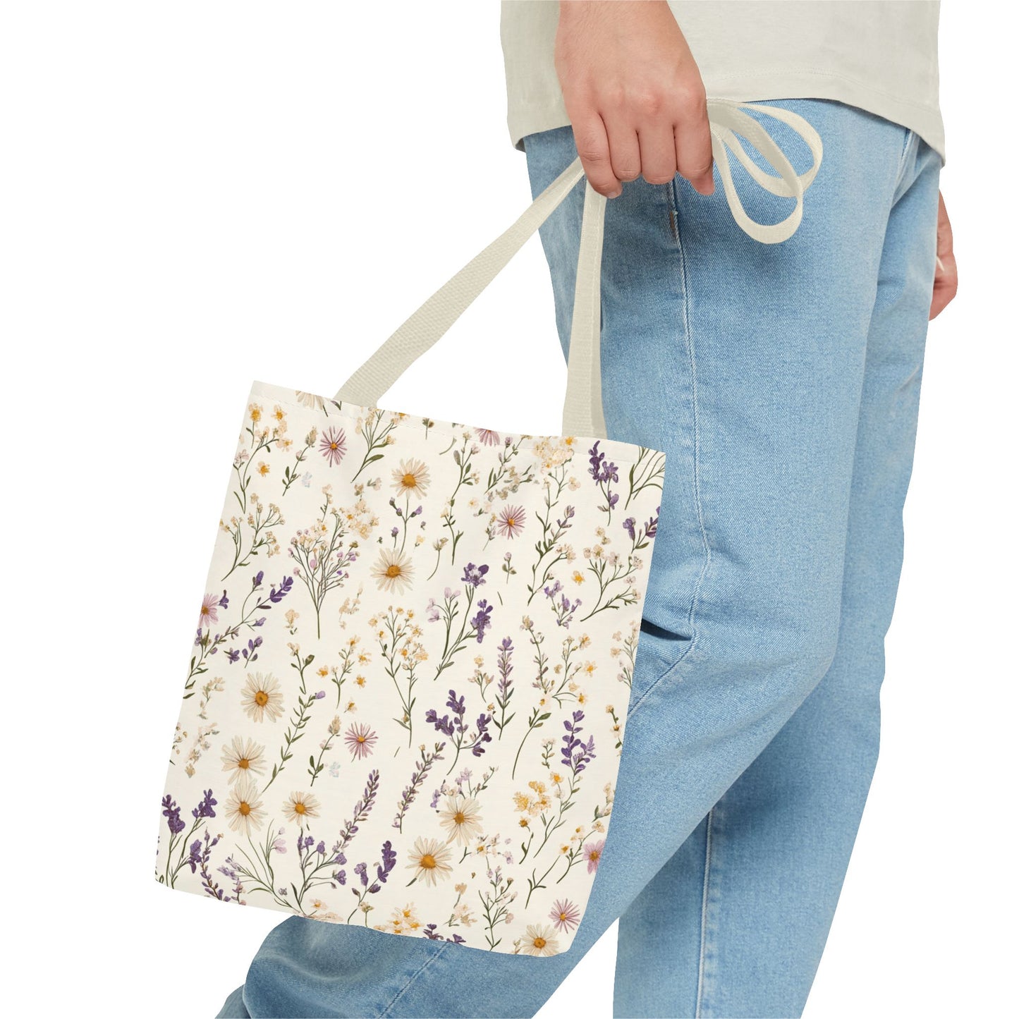 Wildflower Tote Bag - Floral Print Carryall, Nature Lover Gift, Eco-Friendly Reusable Shopping Bag, Botanical Garden Tote, Boho Chic