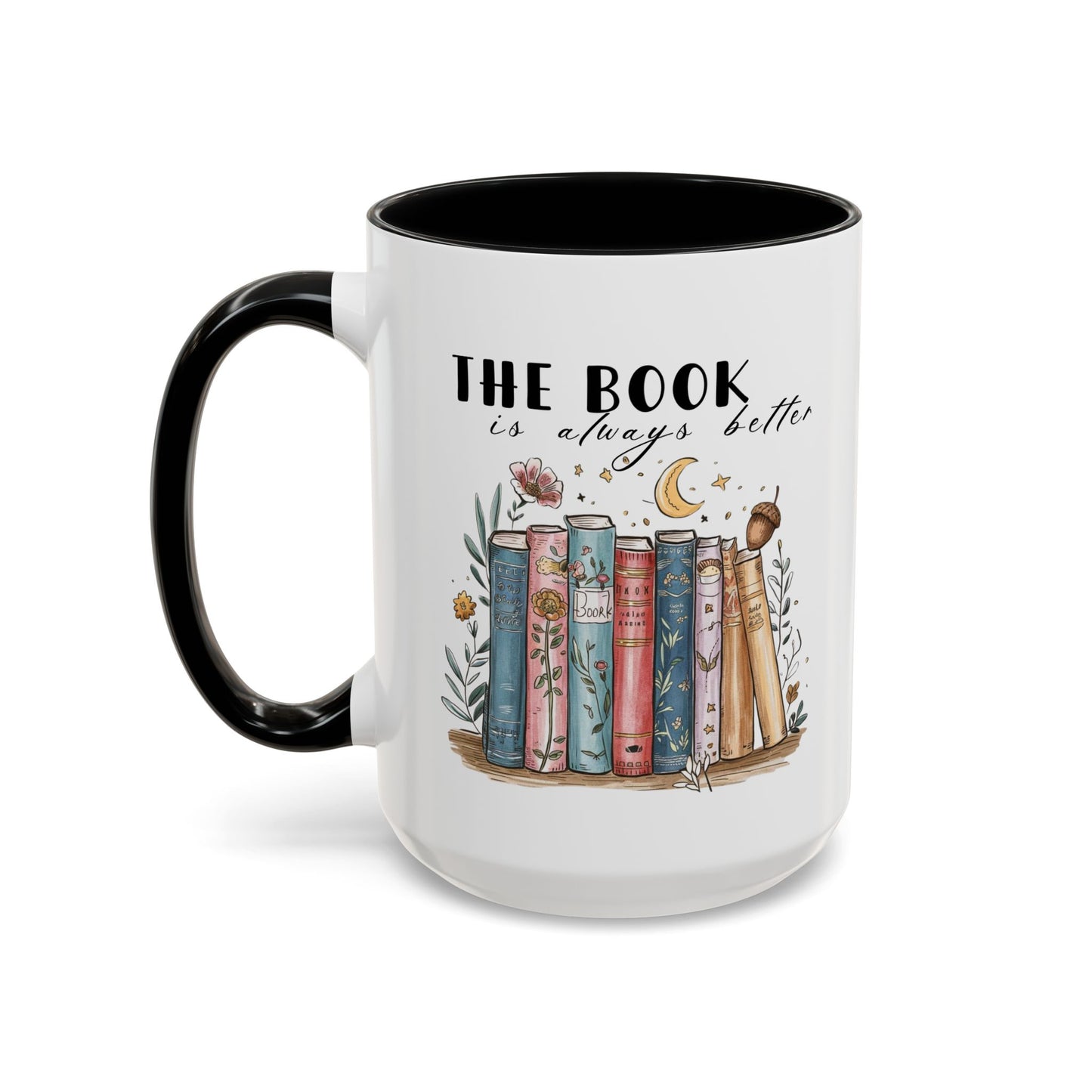 Book Lover's Accent Coffee Mug, Literary Gift, Reading Lover Mug, Cozy Coffee Cup, Bookish Coffee Mug, Ideal for Book Clubs