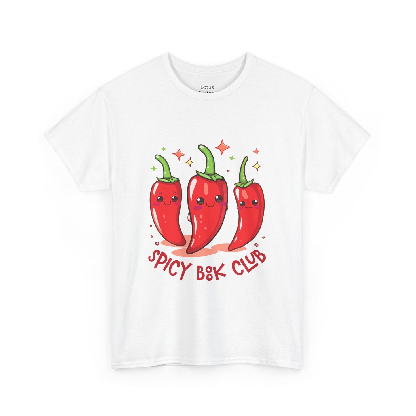 Spicy Book Club Unisex Heavy Cotton T-Shirt, Funny T-Shirt, Chili Pepper Shirt, Gift for Foodies, Casual Wear, Summer Fashion