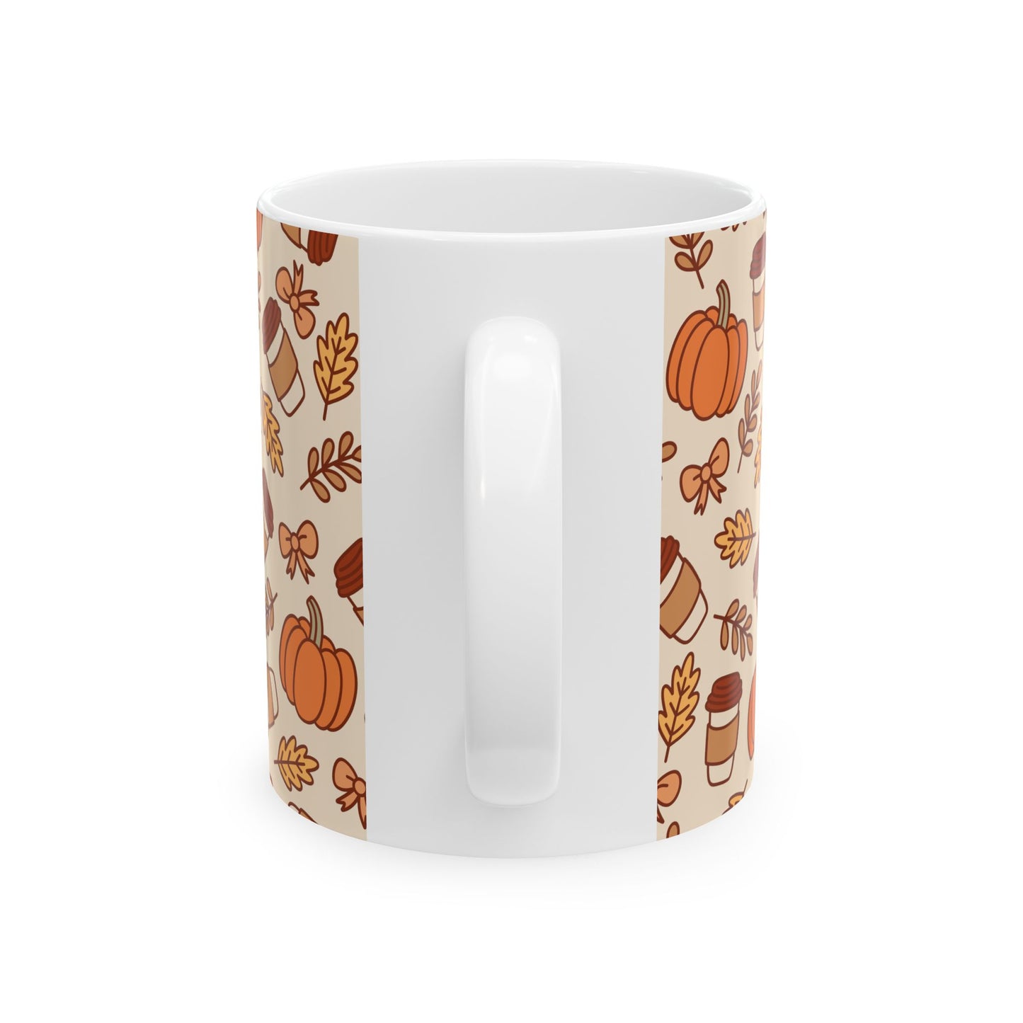 Autumn Vibes Ceramic Mug, Cute Fall Coffee Cup, Harvest Season Gift, Cozy Drinkware for Thanksgiving, Seasonal Home Decor