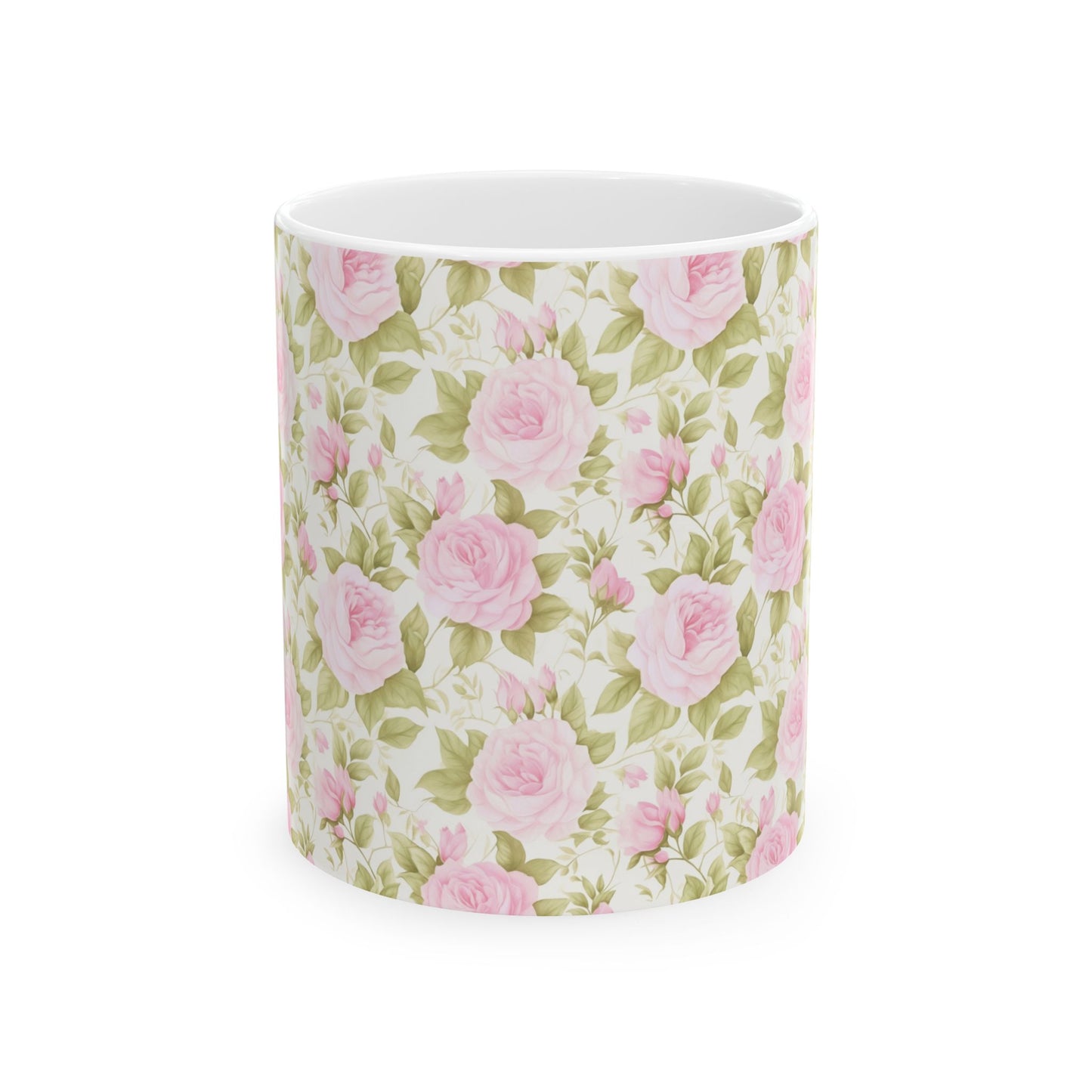 Charming Floral Ceramic Mug, Pink Rose Design, Gift for Her, Tea or Coffee Lover, Home Decor, Mother's Day, Birthday