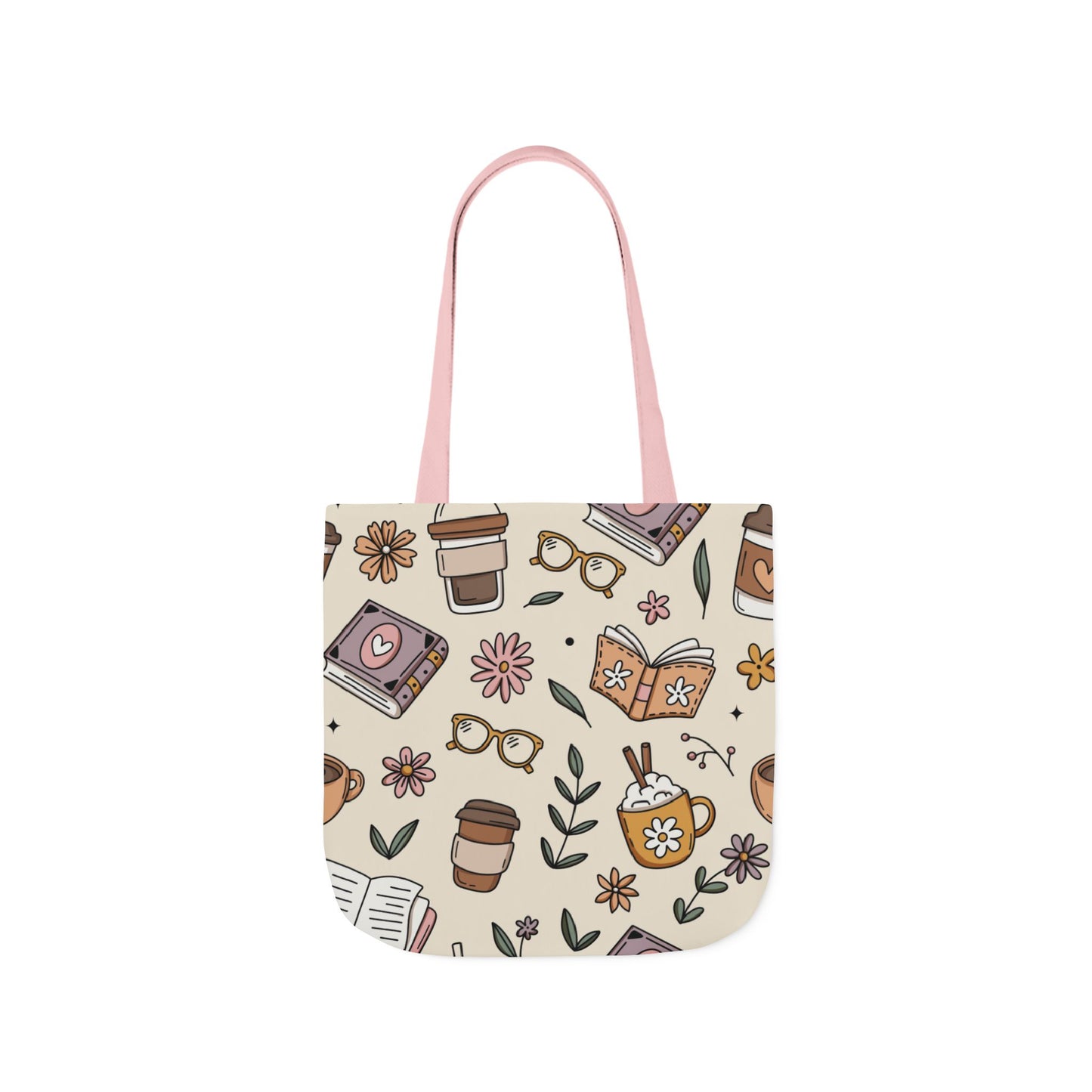 Canvas Tote Bag, Bookish Coffee Lover, Literary Shoulder Bag for Book Lovers, Large Grocery Tote, Eco-Friendly Book Tote, Library Book Bag