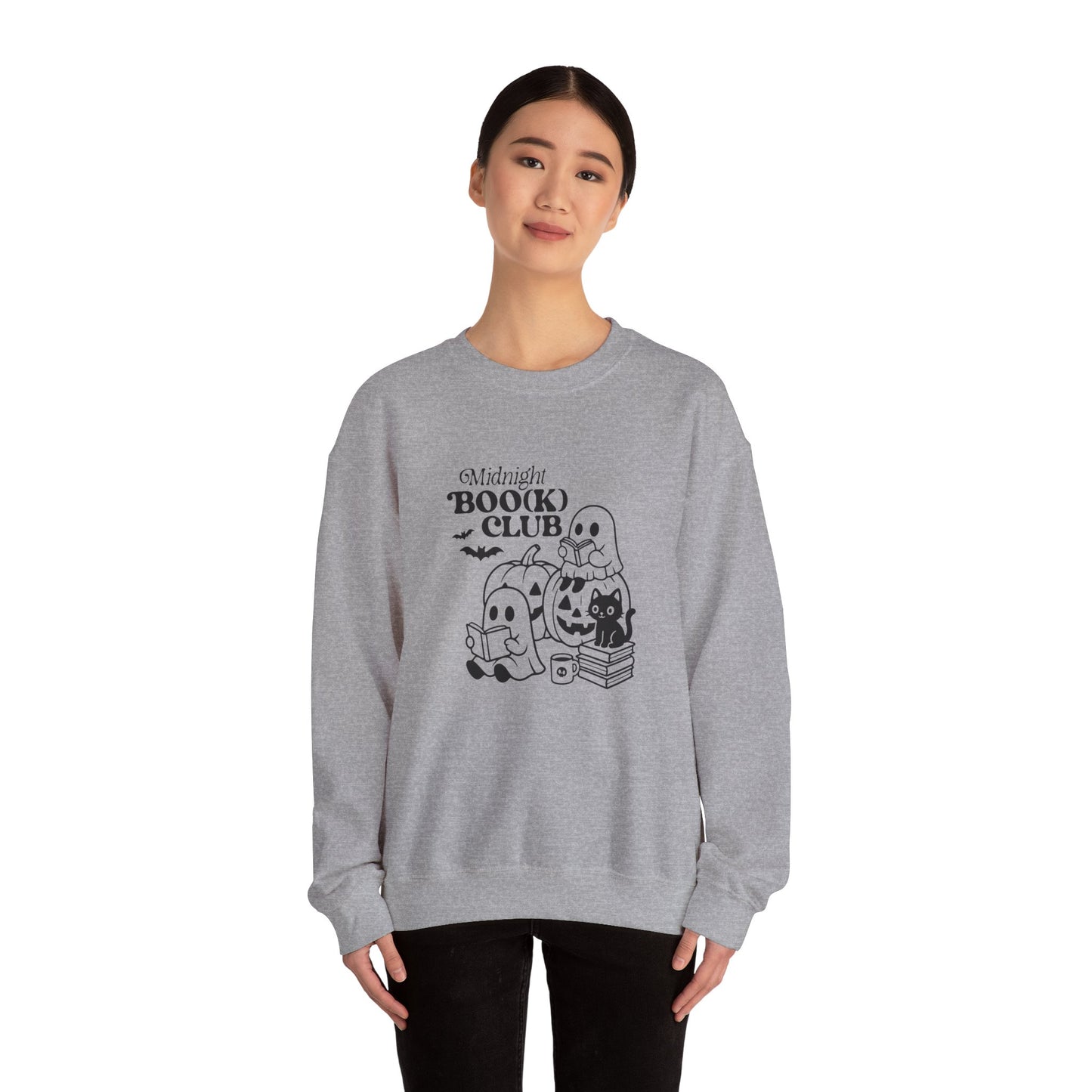 Cute Halloween Sweatshirt for Book Lovers, Ghost Club Crewneck, Cozy Fall Apparel, Perfect for Halloween Parties, Gifts for Readers