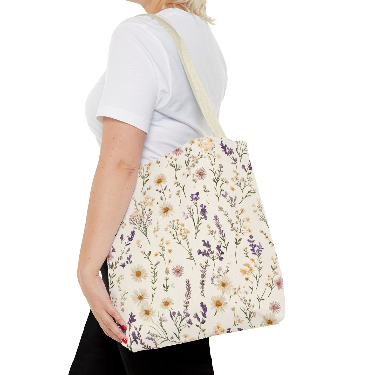 Wildflower Tote Bag - Floral Print Carryall, Nature Lover Gift, Eco-Friendly Reusable Shopping Bag, Botanical Garden Tote, Boho Chic