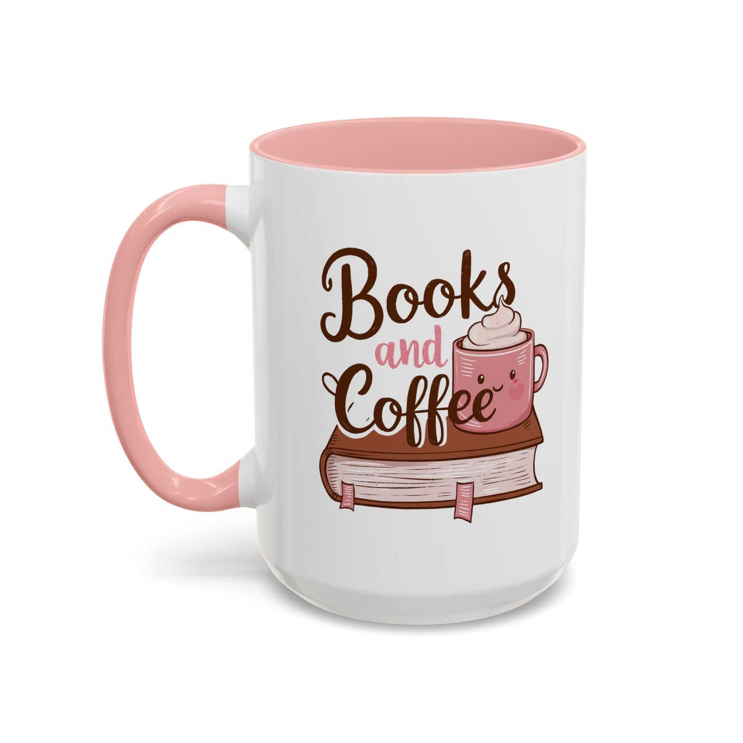 Books and Coffee Accent Mug - Cozy Gift for Book Lovers, Cute Coffee Cup, Reading Accessories, Literary Theme, Perfect for Holidays