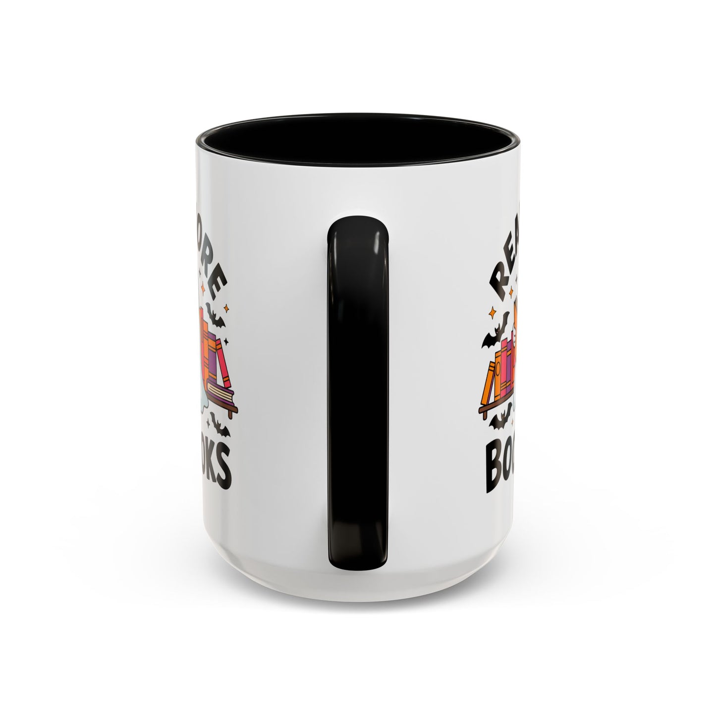Bookshelf Ghost Coffee Mug - Perfect Halloween Gift for Book Lovers, Read More Booooks Mug, Unique Literature Coffee Cup