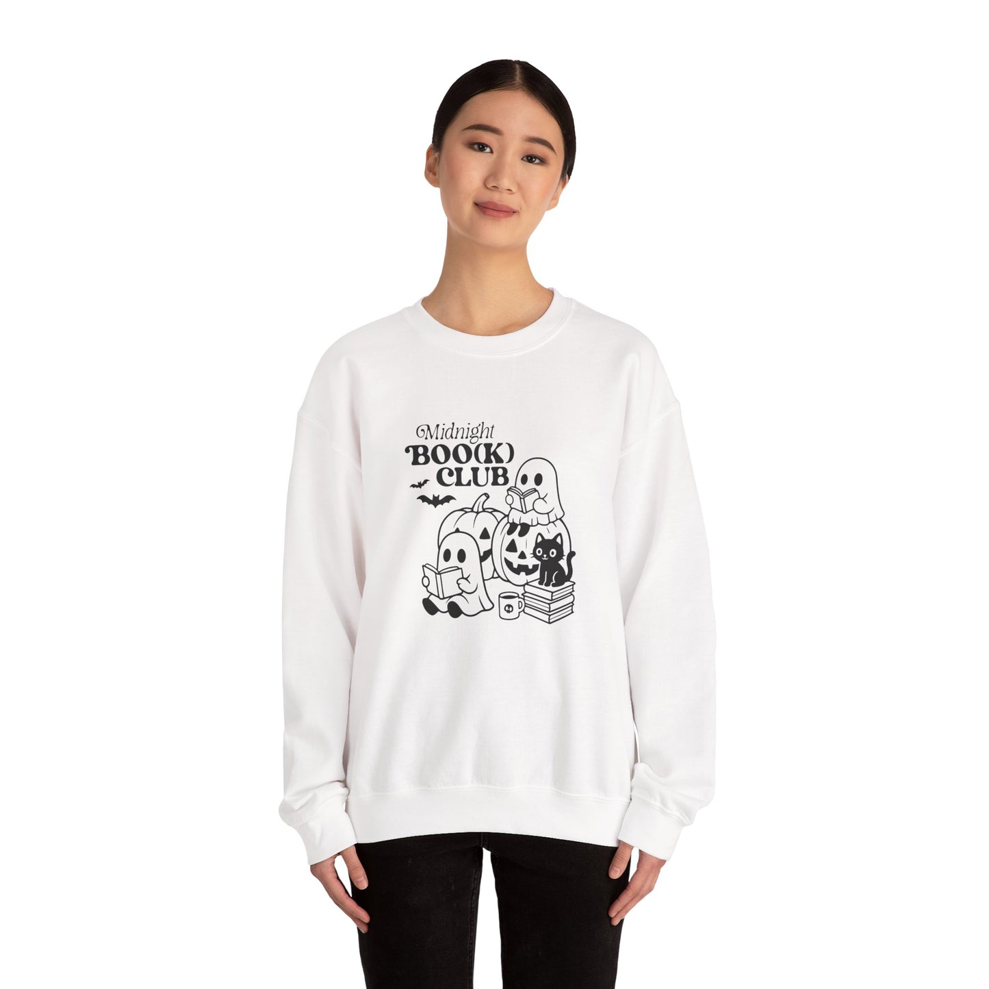 Cute Halloween Sweatshirt for Book Lovers, Ghost Club Crewneck, Cozy Fall Apparel, Perfect for Halloween Parties, Gifts for Readers