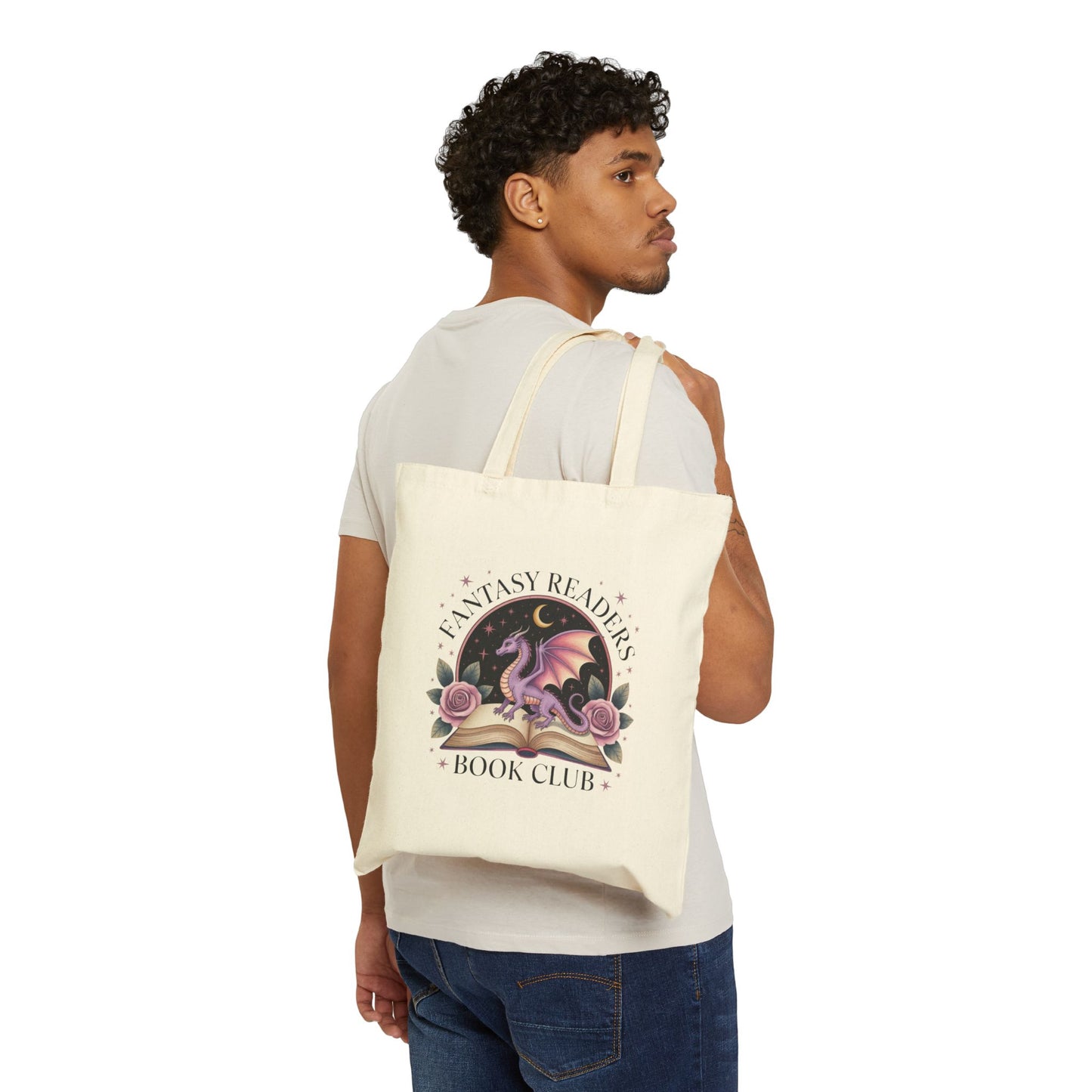 Fantasy Readers Book Club Tote Bag | Perfect for Book Lovers, Gift for Readers, Literary Tote, Dragon Design, Eco-Friendly Bag