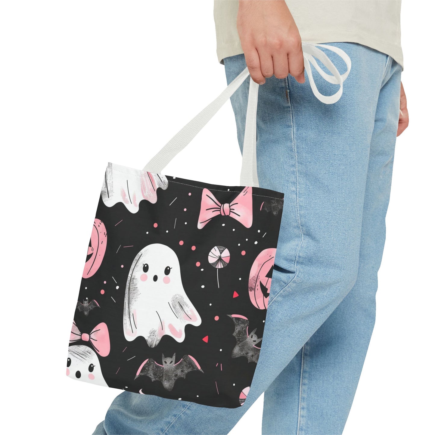 Cute Halloween Ghost Tote Bag, Spooky Style, Trick-or-Treat Bag, Perfect for Halloween Decorations, Gift Idea