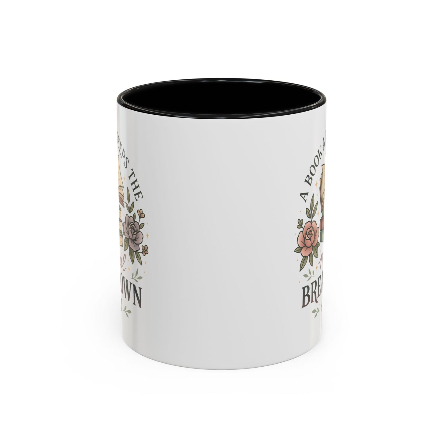 Book Lover's Accent Coffee Mug | Cozy Reading Gift | Personalized Mug | Floral Design | Perfect for Book Clubs, Birthdays, Holidays