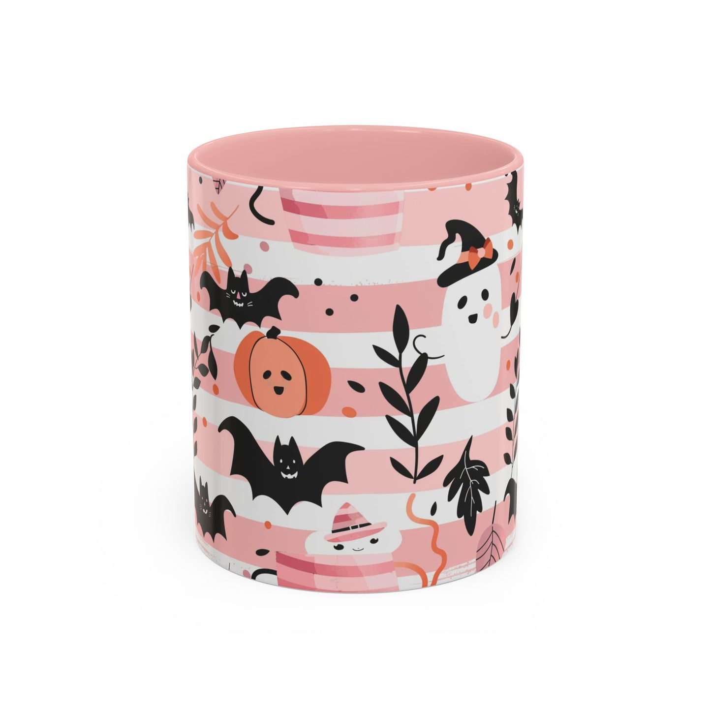 Cute Halloween Coffee Mug for Spooky Vibes, Ghosts & Bats, Ceramic Travel Mug for Fall, Halloween Decor, Gift for Coffee Lovers