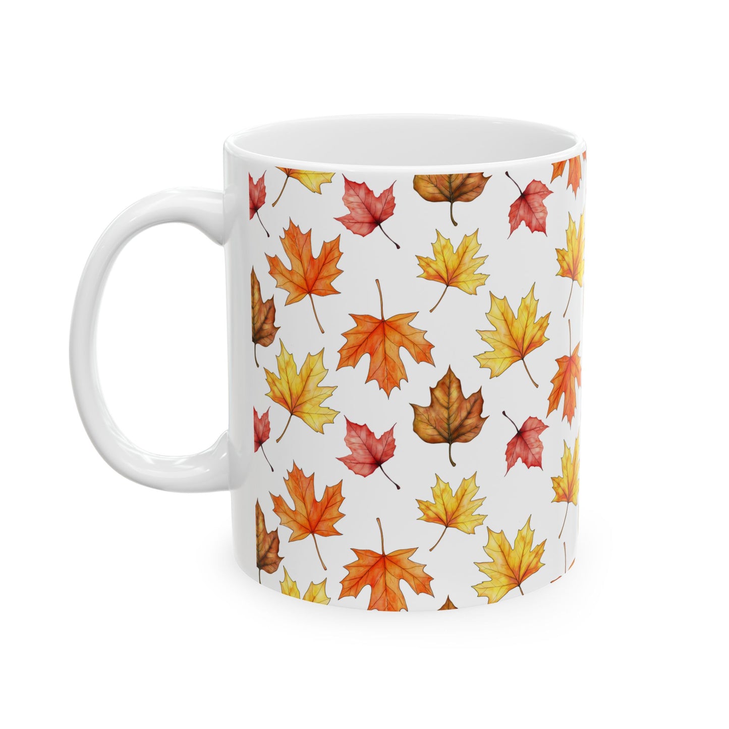 Autumn Leaves Ceramic Mug, Fall Coffee Cup, Thanksgiving Gift, Seasonal Drinkware, Cozy Home Decor, 11oz 15oz