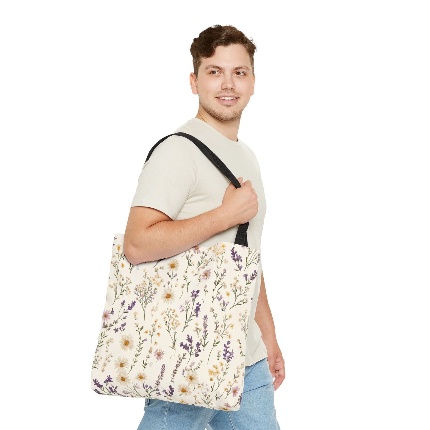 Wildflower Tote Bag - Floral Print Carryall, Nature Lover Gift, Eco-Friendly Reusable Shopping Bag, Botanical Garden Tote, Boho Chic