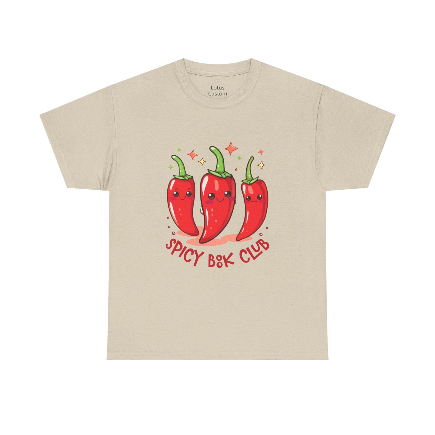 Spicy Book Club Unisex Heavy Cotton T-Shirt, Funny T-Shirt, Chili Pepper Shirt, Gift for Foodies, Casual Wear, Summer Fashion