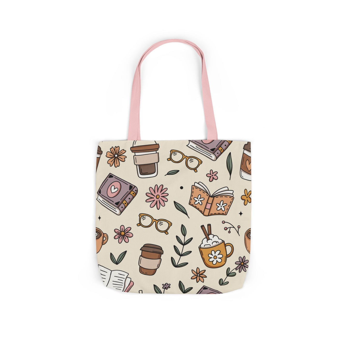 Canvas Tote Bag, Bookish Coffee Lover, Literary Shoulder Bag for Book Lovers, Large Grocery Tote, Eco-Friendly Book Tote, Library Book Bag