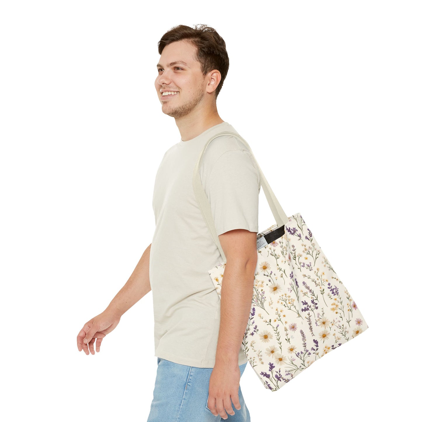 Wildflower Tote Bag - Floral Print Carryall, Nature Lover Gift, Eco-Friendly Reusable Shopping Bag, Botanical Garden Tote, Boho Chic