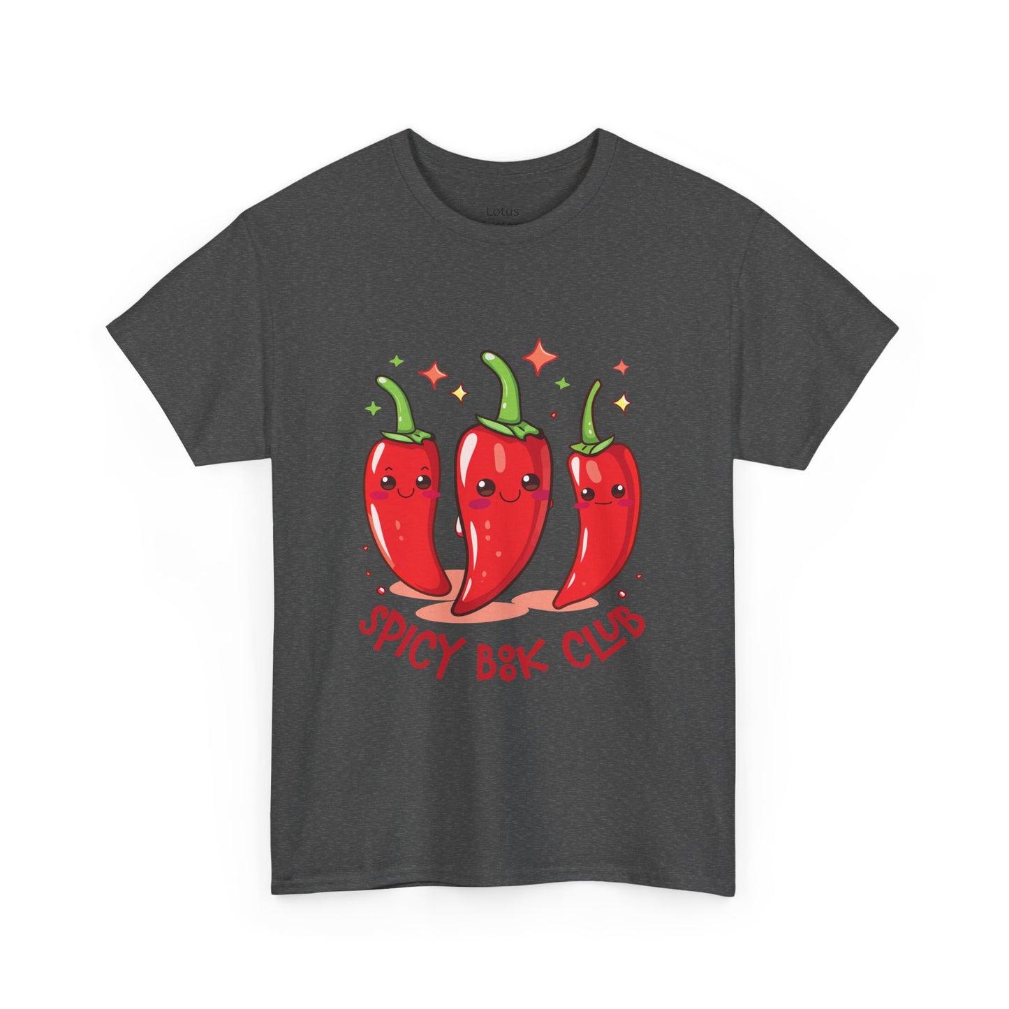 Spicy Book Club Unisex Heavy Cotton T-Shirt, Funny T-Shirt, Chili Pepper Shirt, Gift for Foodies, Casual Wear, Summer Fashion