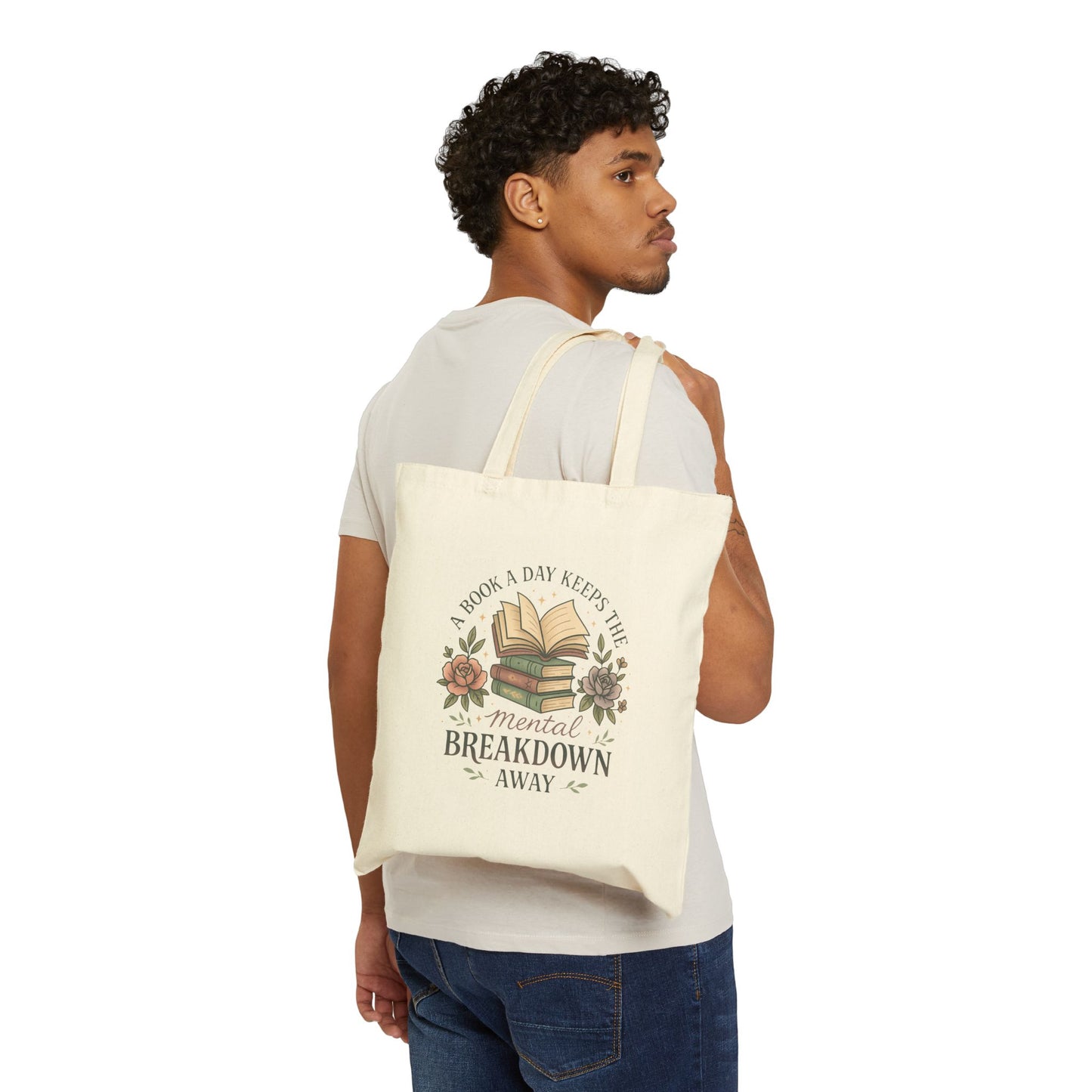 Bookish Tote Bag, Book Lover Gift, Eco-Friendly Shopping Bag, Reading Accessory, Cute Bag for Books, Mental Health Awareness