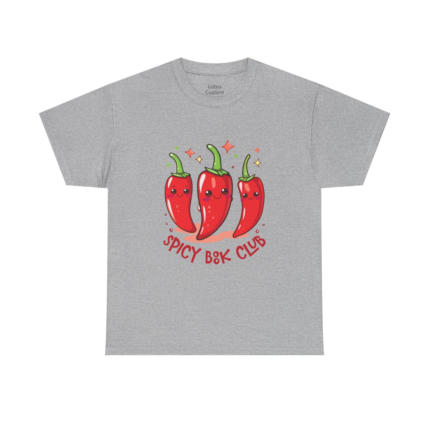 Spicy Book Club Unisex Heavy Cotton T-Shirt, Funny T-Shirt, Chili Pepper Shirt, Gift for Foodies, Casual Wear, Summer Fashion