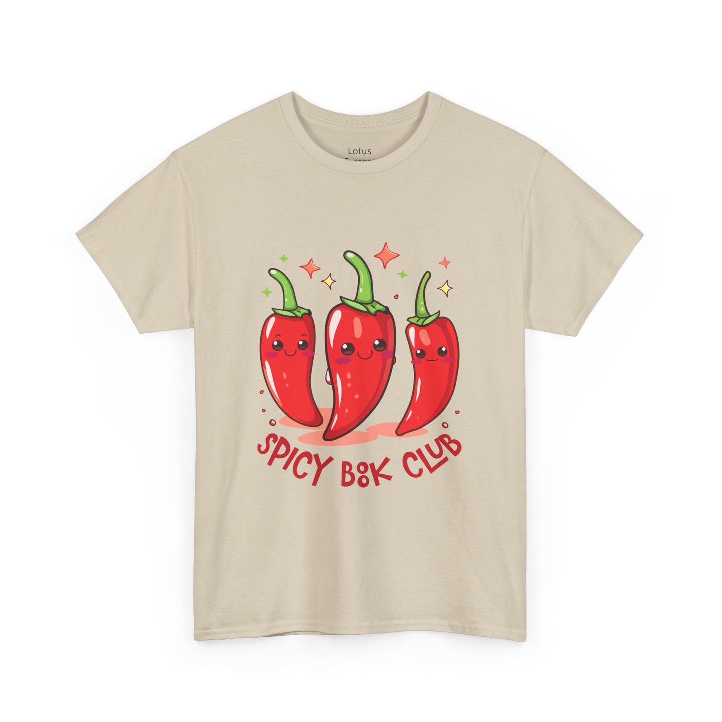 Spicy Book Club Unisex Heavy Cotton T-Shirt, Funny T-Shirt, Chili Pepper Shirt, Gift for Foodies, Casual Wear, Summer Fashion