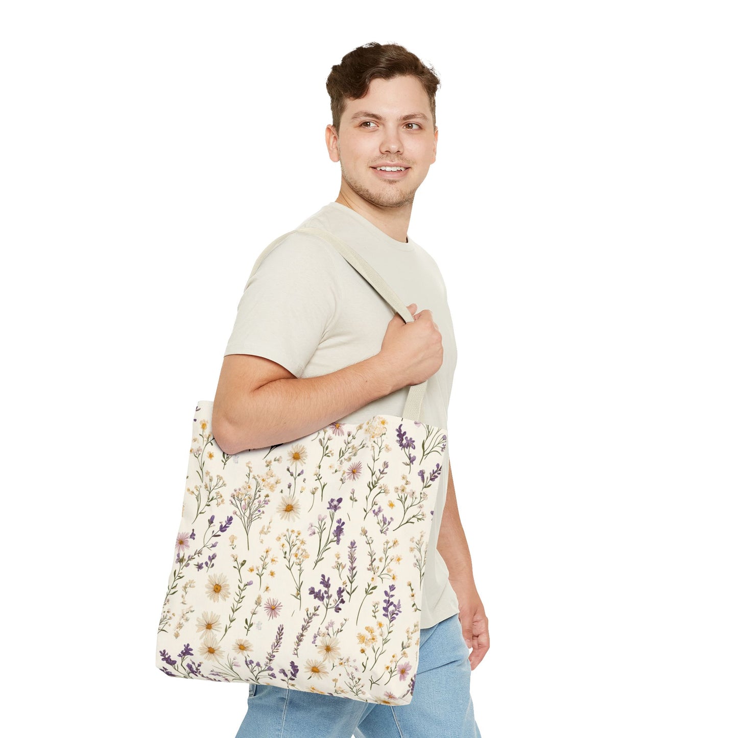 Wildflower Tote Bag - Floral Print Carryall, Nature Lover Gift, Eco-Friendly Reusable Shopping Bag, Botanical Garden Tote, Boho Chic