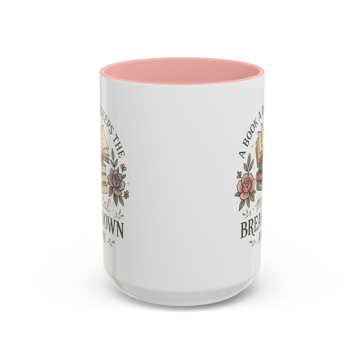 Book Lover's Accent Coffee Mug | Cozy Reading Gift | Personalized Mug | Floral Design | Perfect for Book Clubs, Birthdays, Holidays
