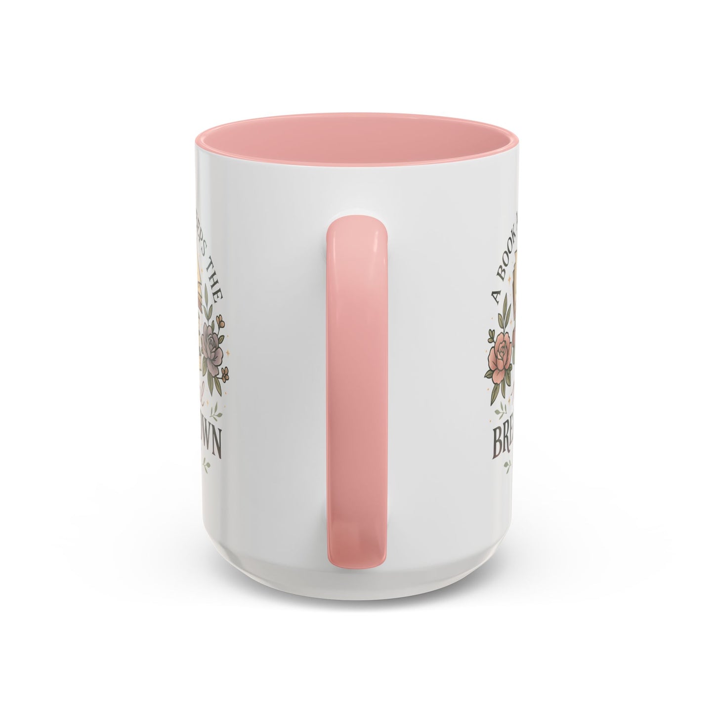 Book Lover's Accent Coffee Mug | Cozy Reading Gift | Personalized Mug | Floral Design | Perfect for Book Clubs, Birthdays, Holidays