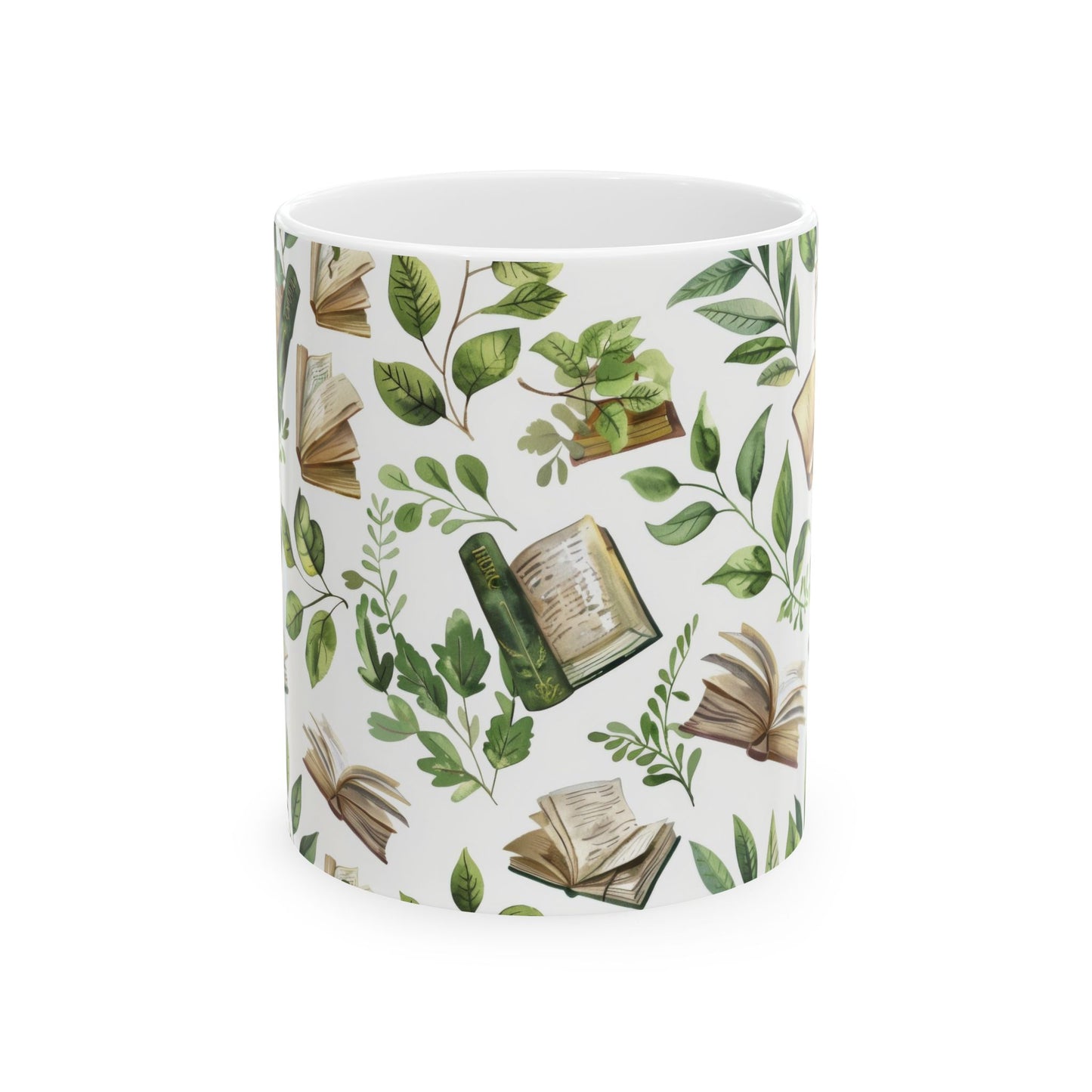 Nature-Inspired Mug for Book Lovers, Perfect Gift for Readers, Housewarming, Garden Lovers, Literary Gifts