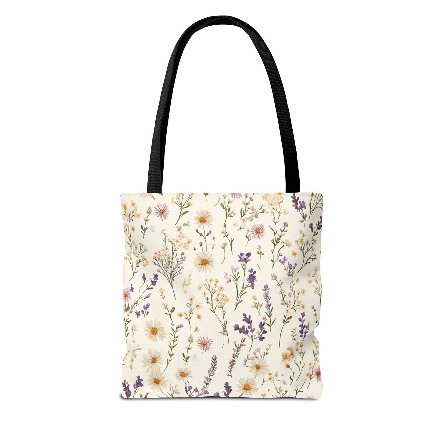 Wildflower Tote Bag - Floral Print Carryall, Nature Lover Gift, Eco-Friendly Reusable Shopping Bag, Botanical Garden Tote, Boho Chic