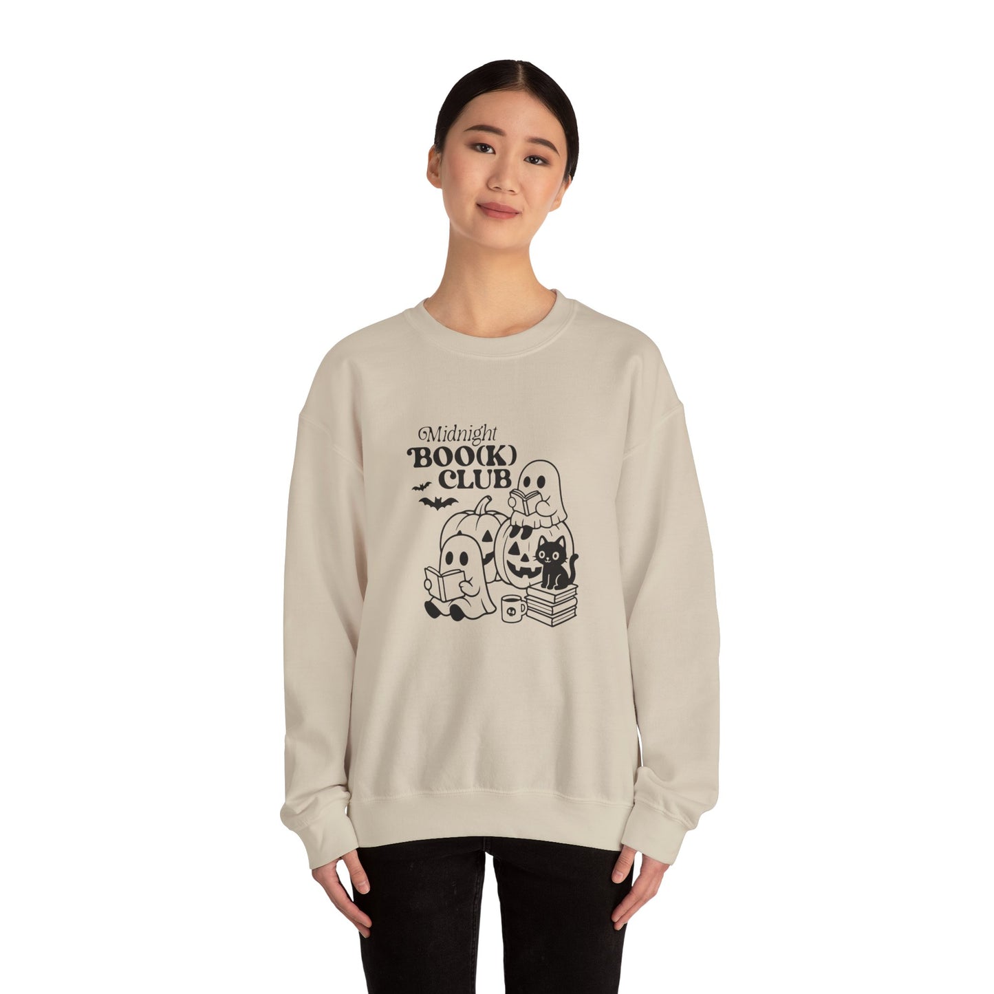 Cute Halloween Sweatshirt for Book Lovers, Ghost Club Crewneck, Cozy Fall Apparel, Perfect for Halloween Parties, Gifts for Readers