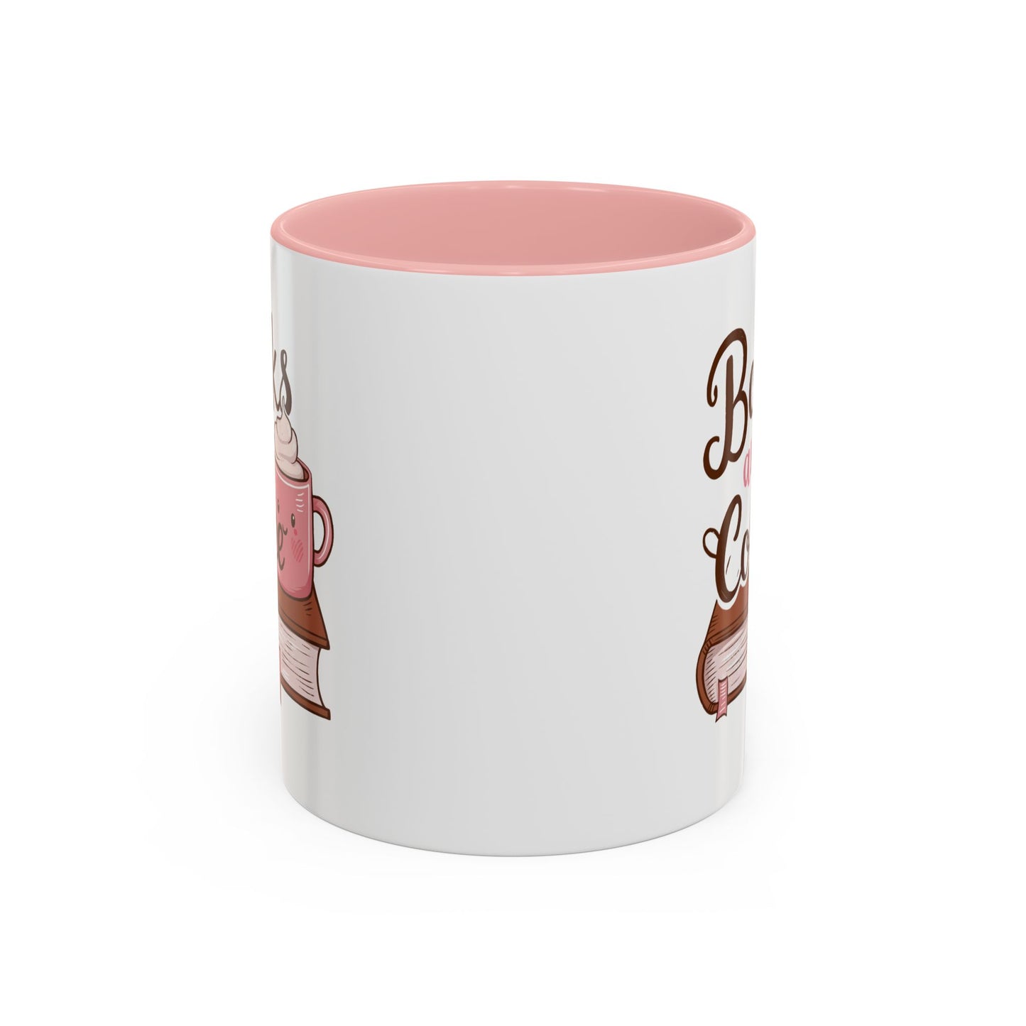 Books and Coffee Accent Mug - Cozy Gift for Book Lovers, Cute Coffee Cup, Reading Accessories, Literary Theme, Perfect for Holidays